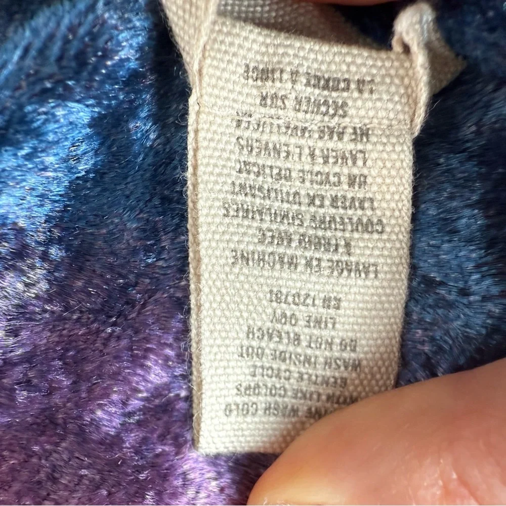 Peek Kids Velvet Ruffle Sleeve Dress Purple Blue Striped Size 6-12M - Picture 3 of 4